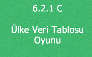 6.2.1 C Ülke Veri Tablosu Oyunu