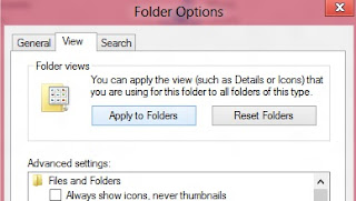 Folder Options window