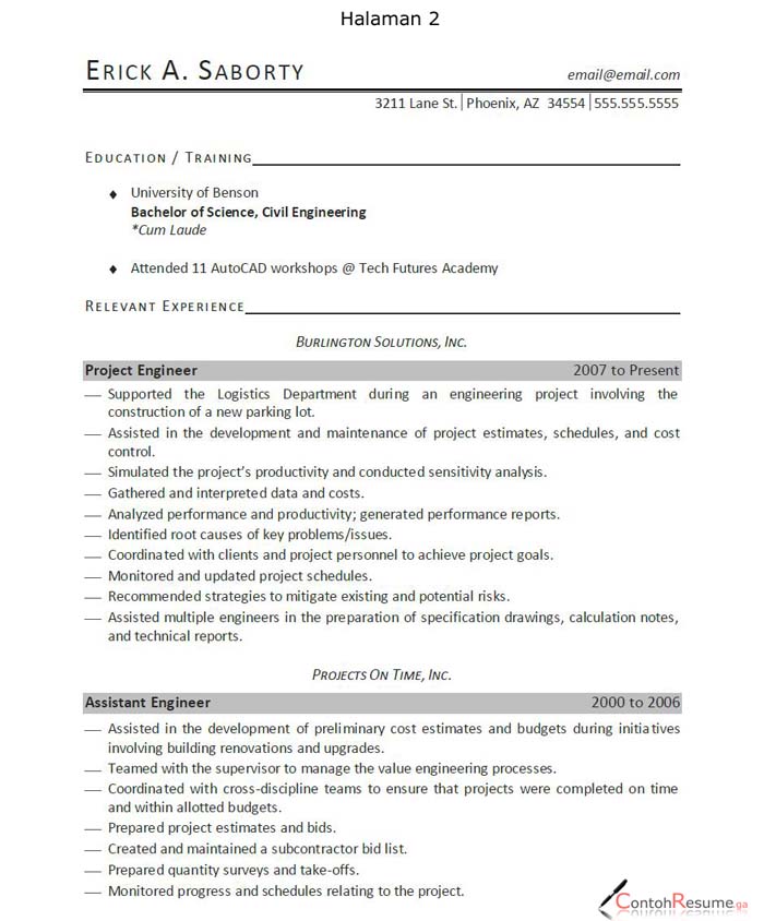 Contoh Resume CV Bahasa Inggris 2016 - Contoh CV Bahasa 