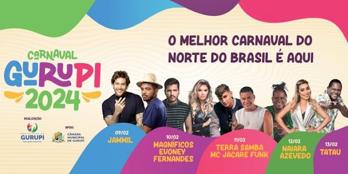 PROGRAMAÇÃO DO CARNAVAL 2024 DE GURUPI-TO