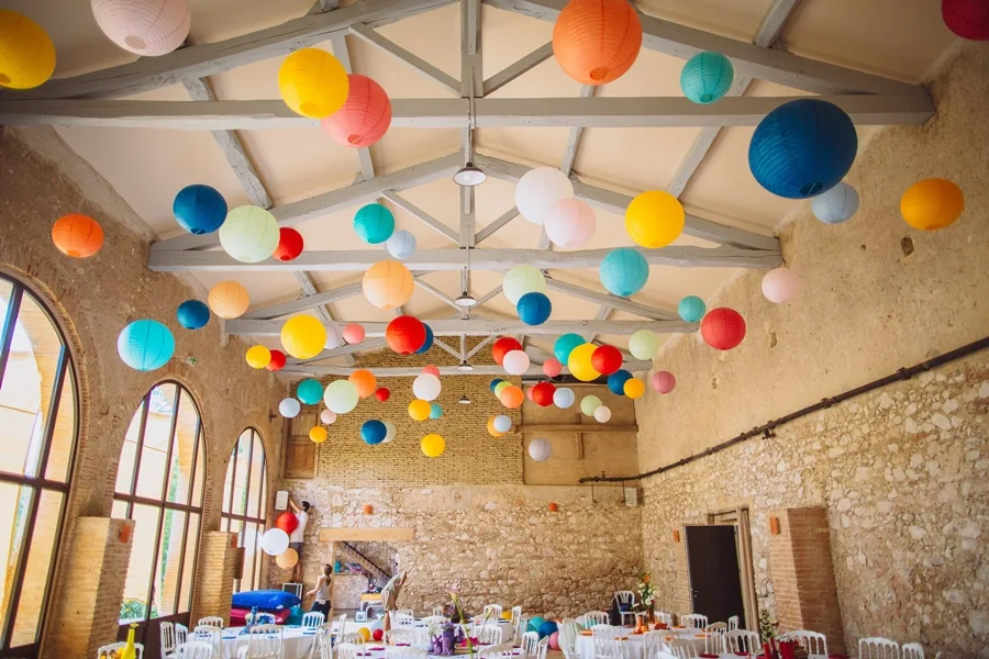 decoração de casamento colorido