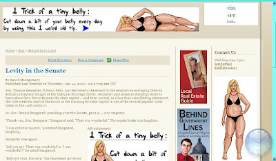 David Montgomery surrounded by bikini ladies... thanks to too many of the same online ad on the Capitol Journal blog