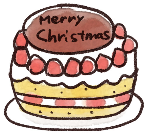 クリスマスケーキのイラスト 苺ケーキ ゆるかわいい無料イラスト素材集