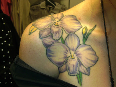 Tattoosday at the Mall, Part 2 - Michelle's Purple Orchids