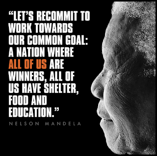 Staying Alive is Not Enough :Let's recommit to work towards our common goal :A nation where all of us are winners, all of us have shelter, food and education. " Nelson Mandella "