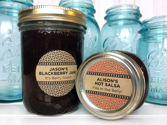 Custom Kraft Market Blend canning jar labels