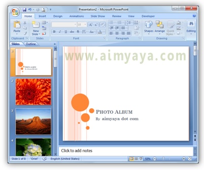  Gambar:  Contoh tema untuk photo slideshow di microsoft powerpoint 