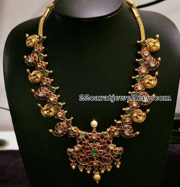 Nakash work Ruby Mango Necklace