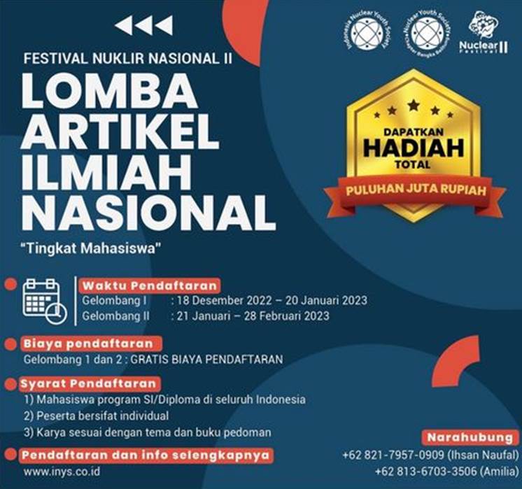 Lomba Karya Tulis Ilmiah Festival Nuklir II Tingkat Nasional 2023