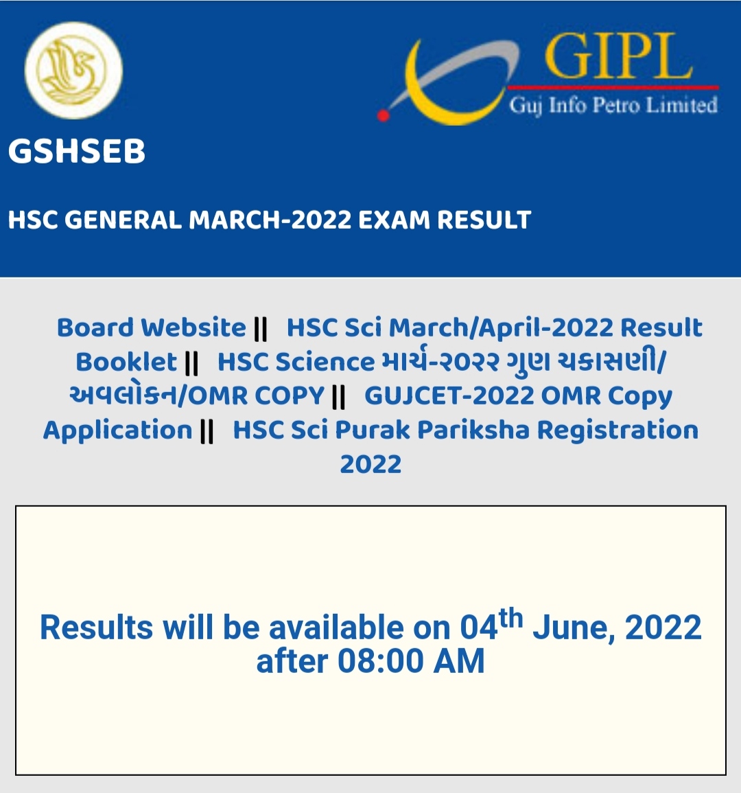 GSEB STD. 12th Commerce & Arts Board Exams Result 2022