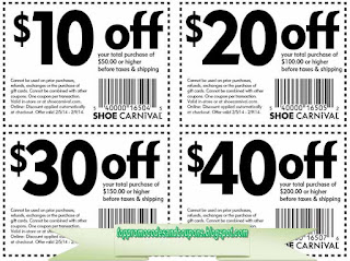 Free Printable Shoe Carnival Coupons