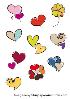 diferentes corazones de formas y corazones