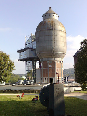 cinema, steel works, water tower