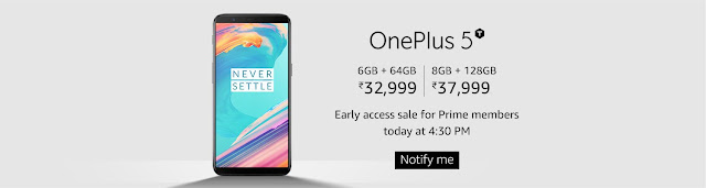 OnePlus 5T Amazon Prime Early Access Sale