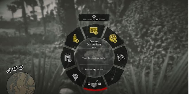 Main character crafting menu in red dead redemption 2