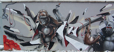 graffiti tribal,monkey graffiti