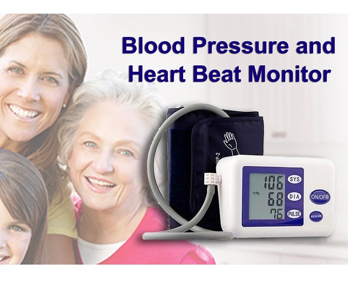 LCD Digital Upper Arm Blood Pressure and Heart Beat Automatic Monitor