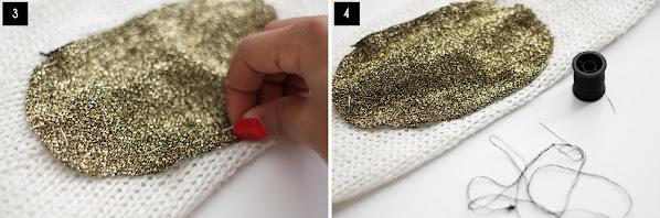 DIY golden elbow patches