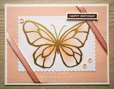 Heart's Delight Cards, Beautiful Day, Butterfly, Birthday Card, 2019-2020 Annual Catalog, Stampin' Up!, Emboss resist