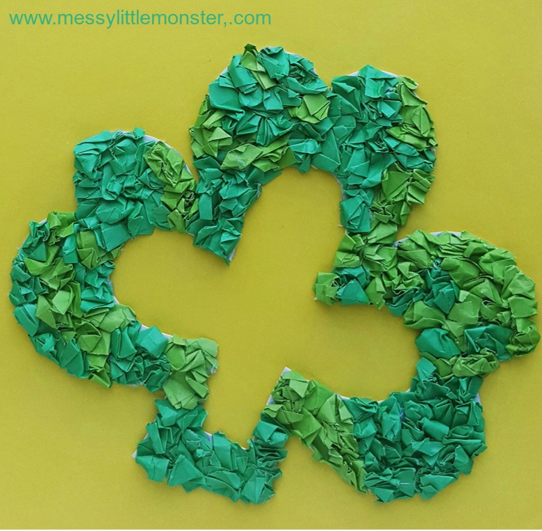 Shamrock paper craft for kids