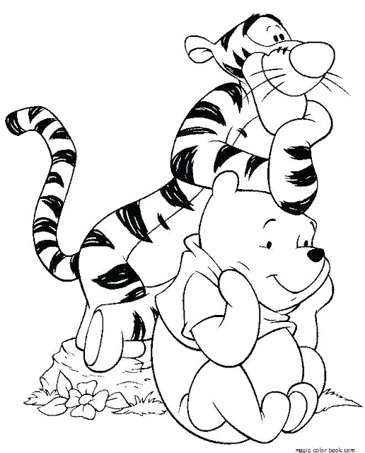  Tigger y Winni para colorear