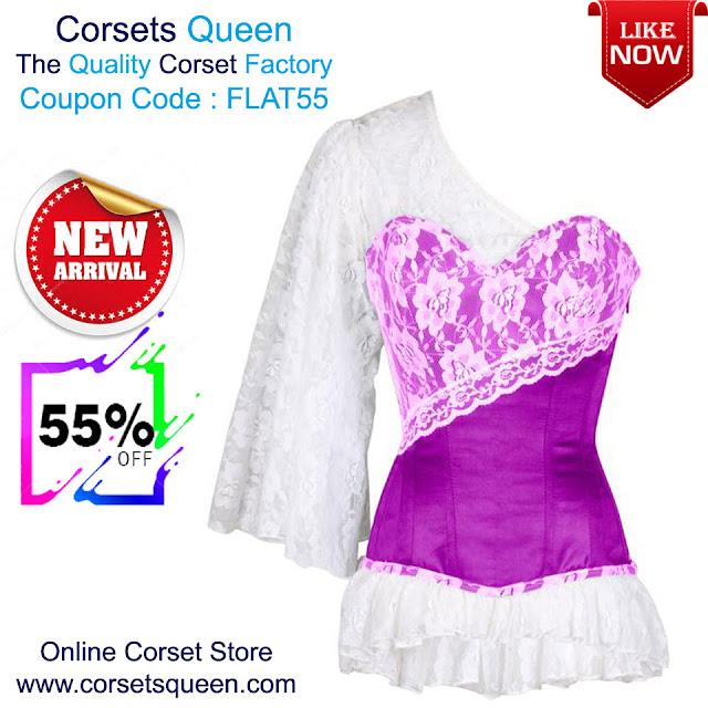 Gareth Laced Cloud Purple Overbust Corset