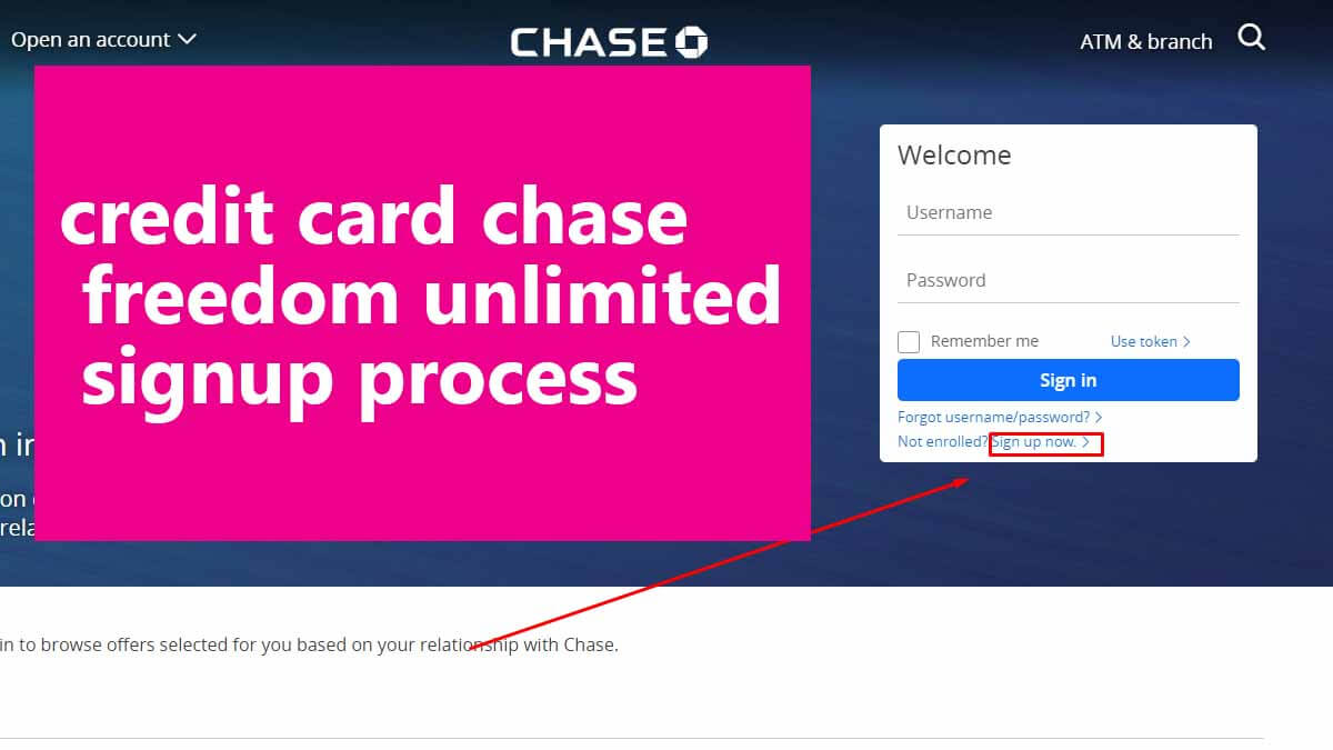credit card chase freedom unlimited signup process