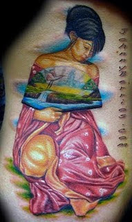 Beautiful Japanese Girl Geisha Tattoo