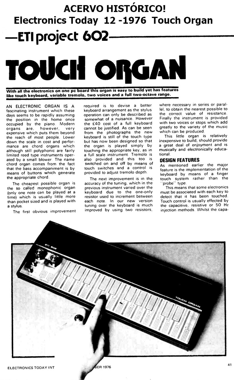 Electronics Today  12 -1976  Touch Organ