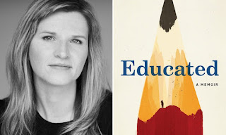 educated book cover beside author's photo - Tara Westover