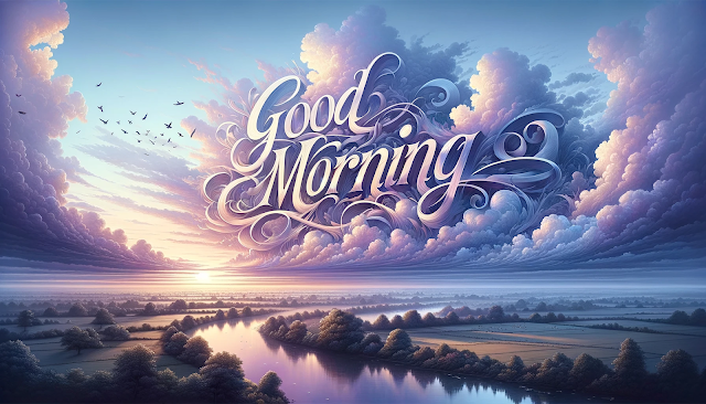 good morning image on pink cloud