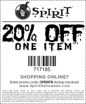 Amazing coupons from Spirit Halloween 