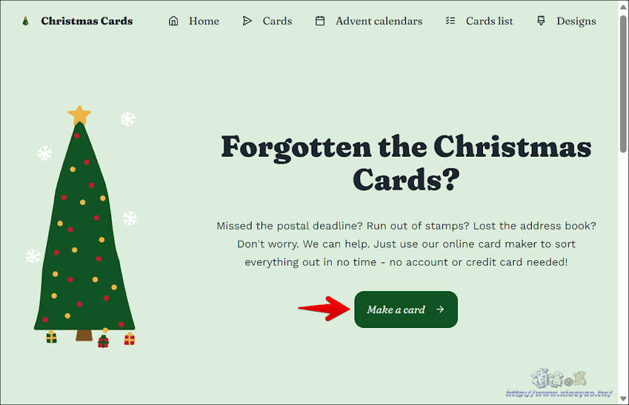 Christmas Cards 線上製作聖誕節賀卡/免費服務