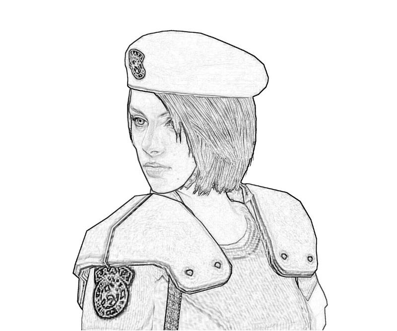 jill-valentine-face-coloring-pages