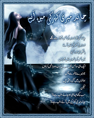 Chand Urdu Poetry Chand Kabhi To Taron Ki Chand Meri Kharki Me Aaye