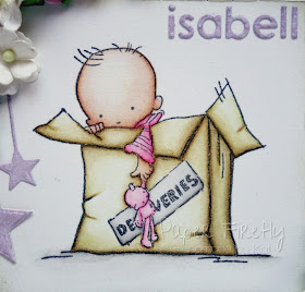 Shabby chic baby girl card (image from LOTV)