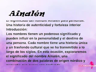 significado del nombre Ainalén