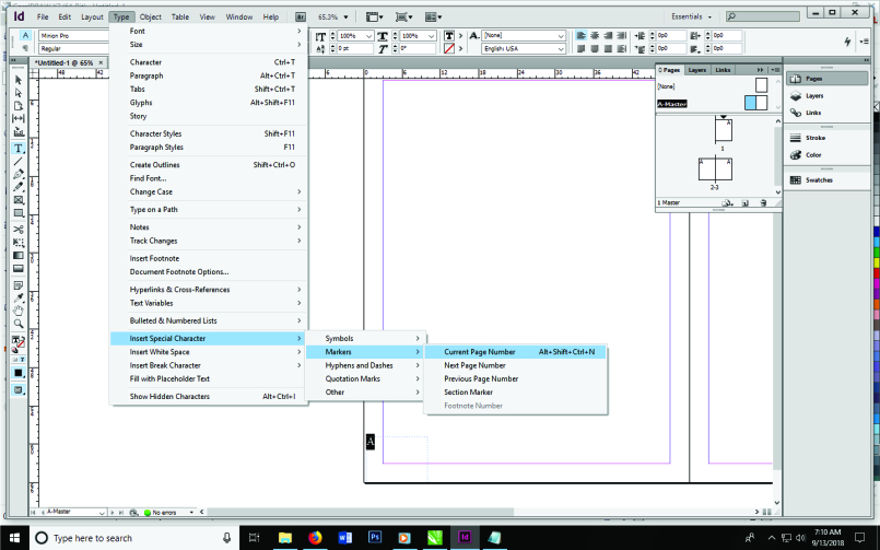 Cara Buat Nombor Muka Surat Indesign