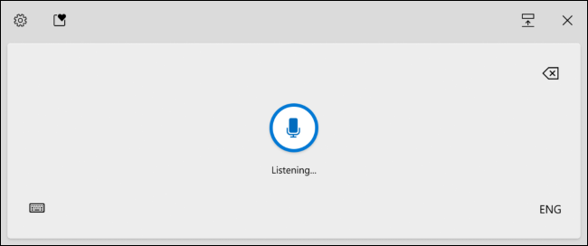 تم تنشيط Windows Voice Typing في لوحة مفاتيح Windows 10 التي تعمل باللمس.