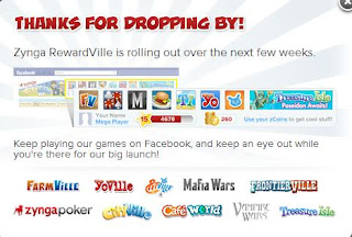 login page of zynga rewardville