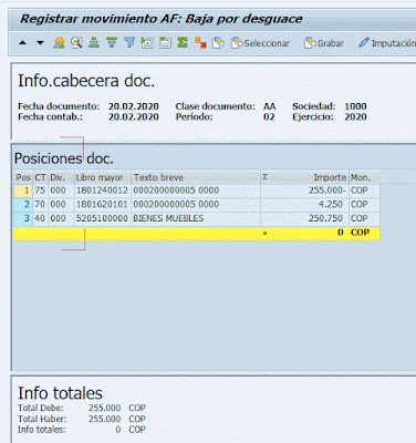 Baja de activo Fijo por Desguace - ABAVN