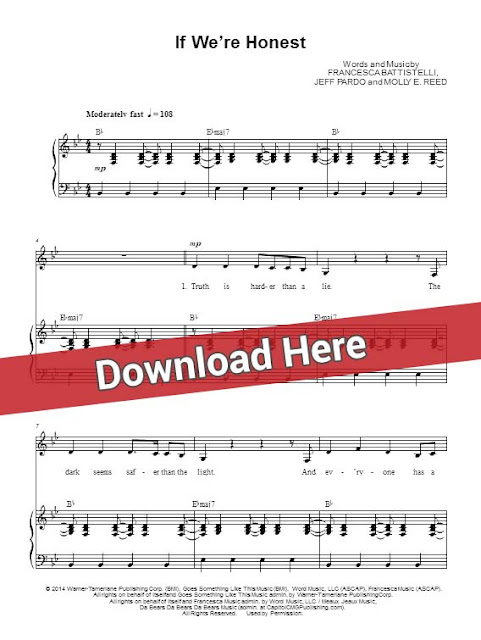 francesca battistelli, if we're honest, sheet music, piano notes, score, chords, download, klavier noten, free, tutorial, lesson, guide, cover, instrument, guitar, tabs, keyboard