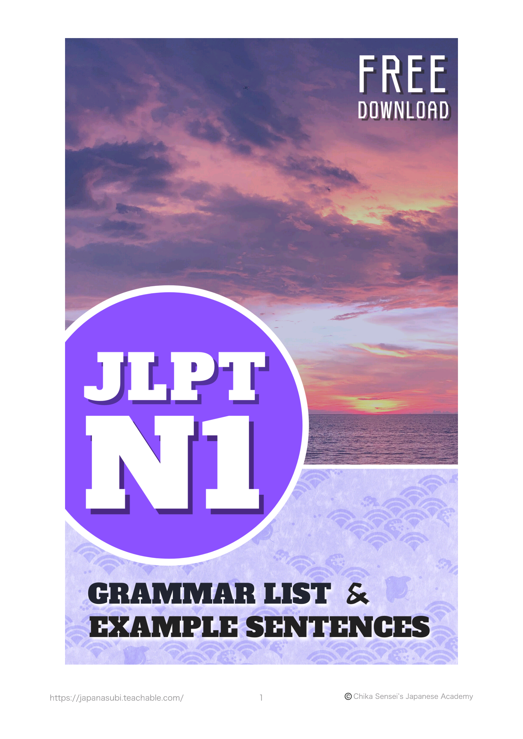 jlpt n1 grammar list & example sentences pdf
