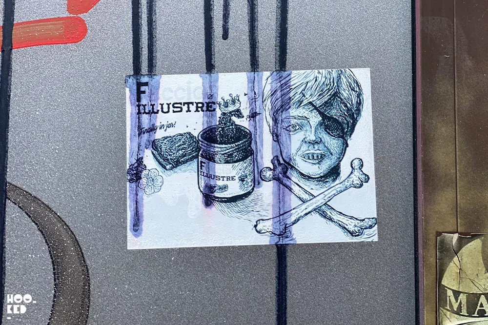 England - London - Shoreditch Street Art Sticker by artist Illustre Feccia.