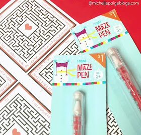 Valentine printables with a maze pen or toy.