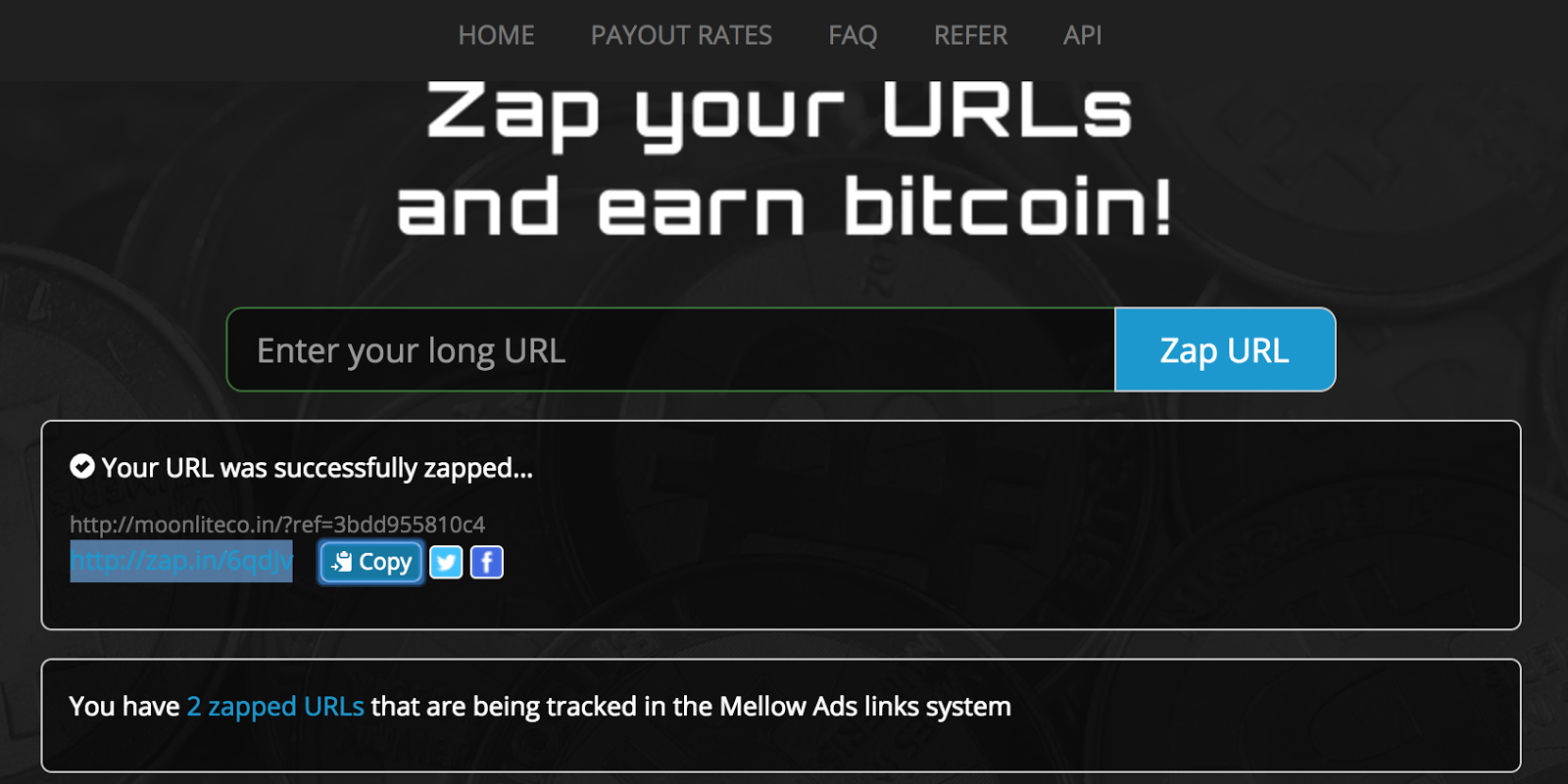 Earn Bitcoin With Zap In Url Link Shortener Free Cryptocoins In - 