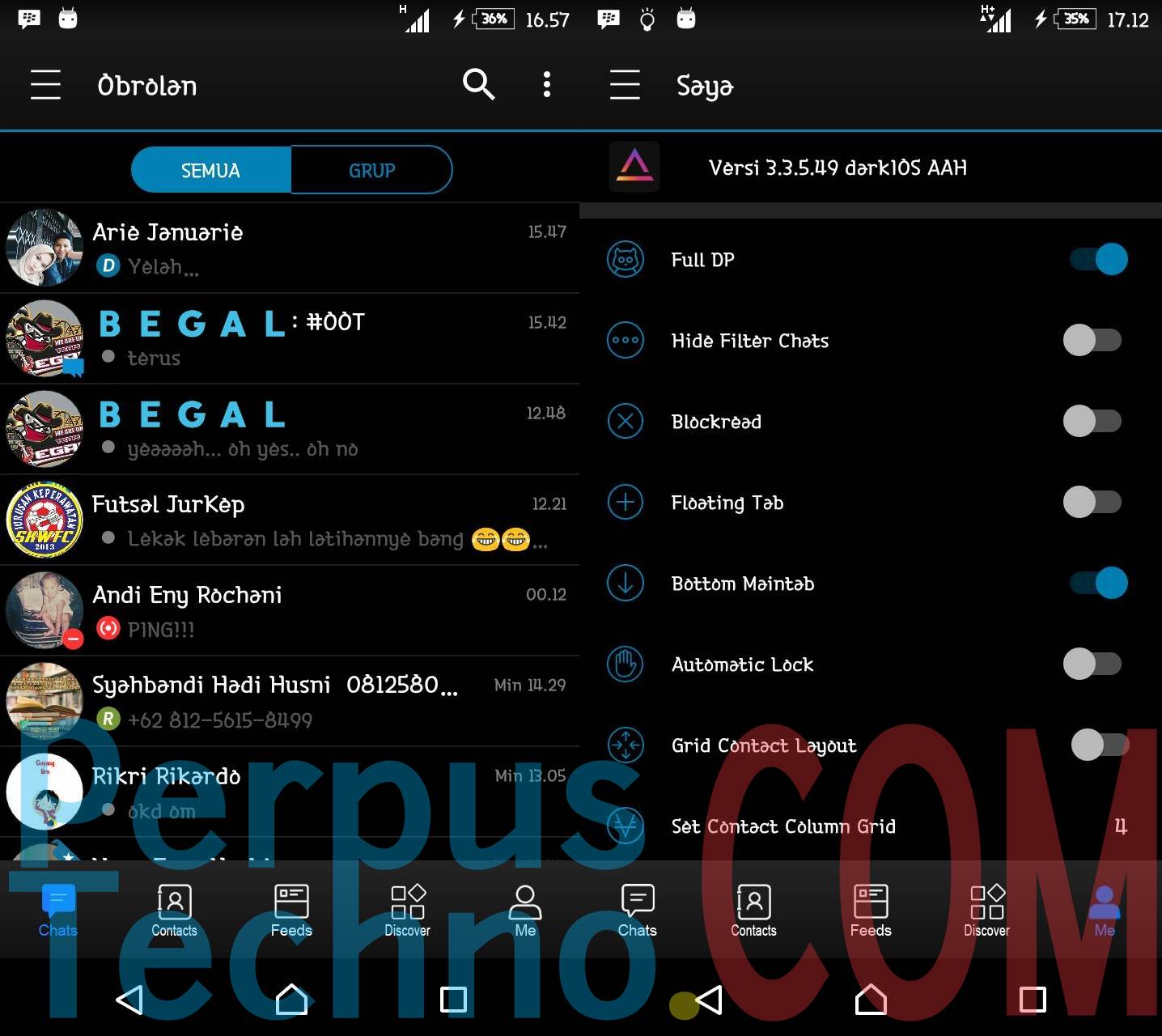 BBM Mod Dark IOS V33549 Apk Full DP Clone Dan Unclone Perpus