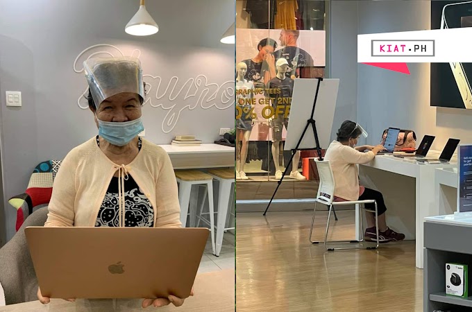 Viral Lola na Nakikigamit ng Demo Laptop sa Isang Mall, Binigyan ng Regalong Laptop
