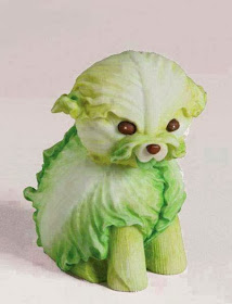 nice dog made from cabbage