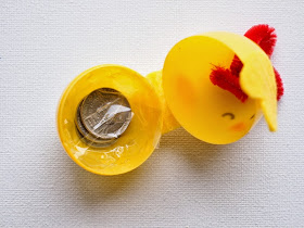 Use coins to weigh down your DIY Easter Egg Weebles